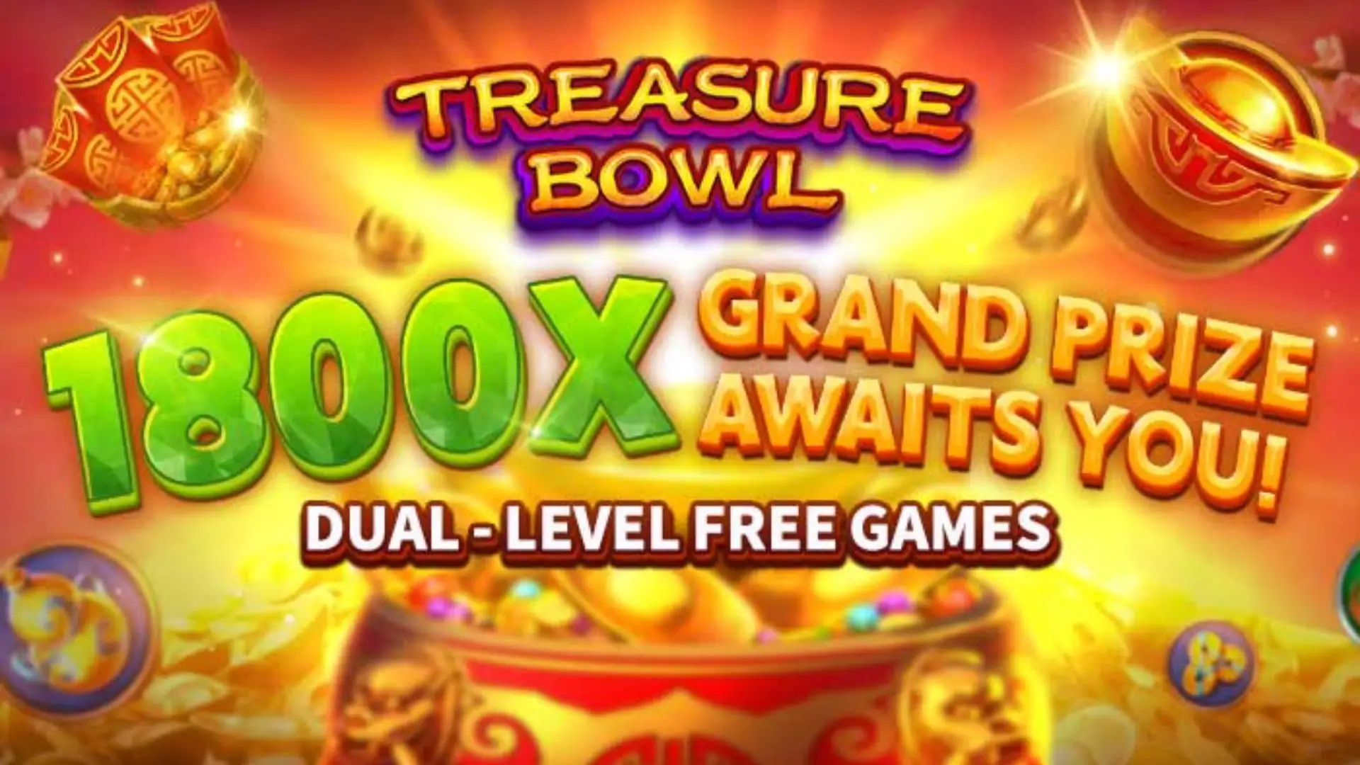 Multiplicadores Treasure Bowl 7b777 - 7777x Máximo com Tigela Dourada